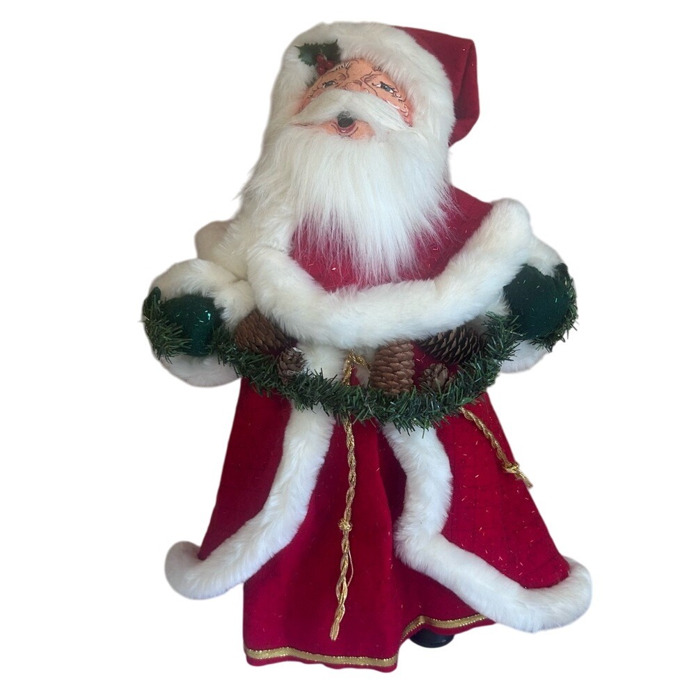 AnnaLee 22Inch Caroling Father Time Santa Claus Christmas Doll Plush Decoration‎